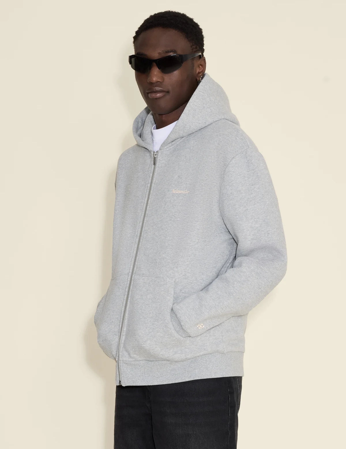 M REGULAR ZIP HOODIE GREY MIX