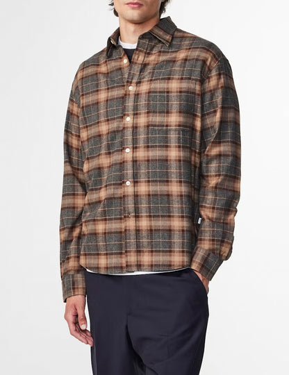 DEON 5465 FLANNEL SHIRT BROWN CHECK