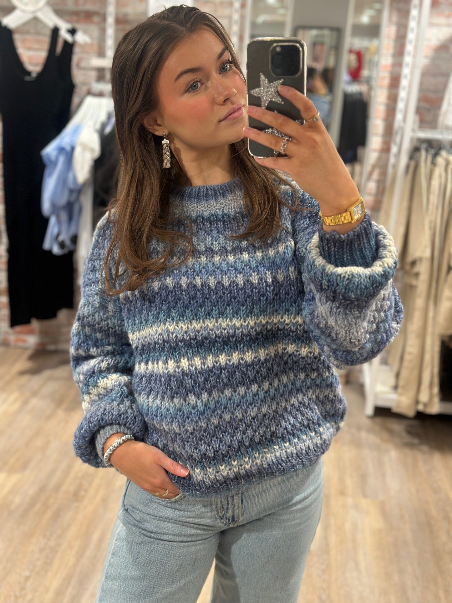 GIO KNIT SWEATER SKY MIX