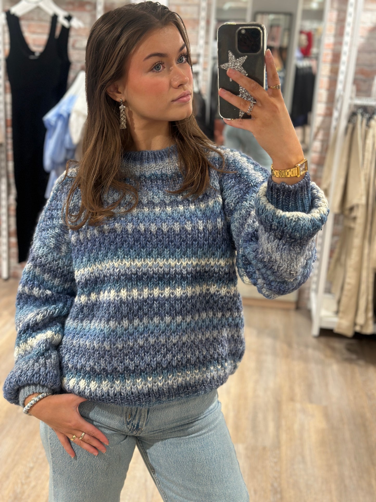 GIO KNIT SWEATER SKY MIX