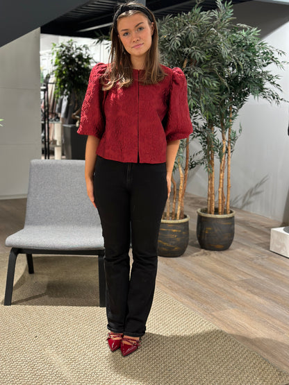 CLEO BLOUSE DEEP RED