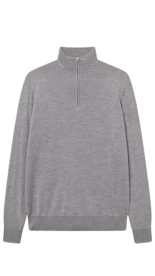 GREYSON HALF-ZIP MERINO KNIT CONCRETE MELANGE