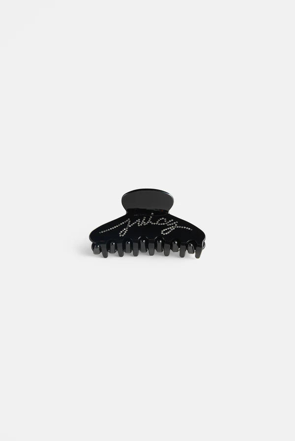 BLACK DIAMENTE SCRIPT CLAW HAIR CLIP