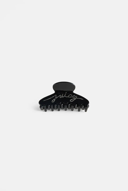 BLACK DIAMENTE SCRIPT CLAW HAIR CLIP