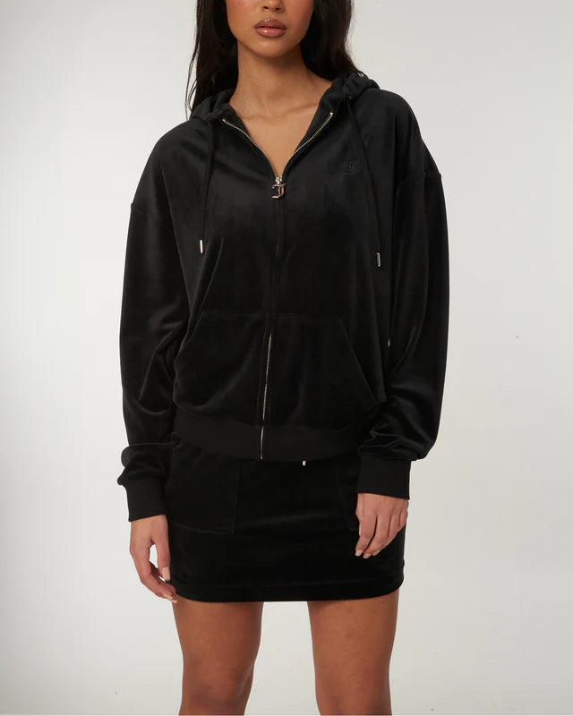 HALAN OVERSIZED ZIP HOODIE BLACK