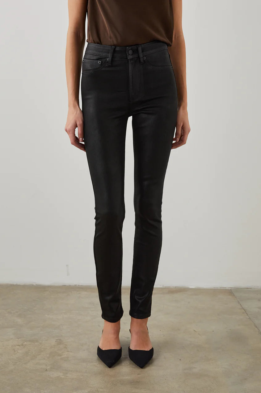 LARCHMONT SKINNY COATED NOIR