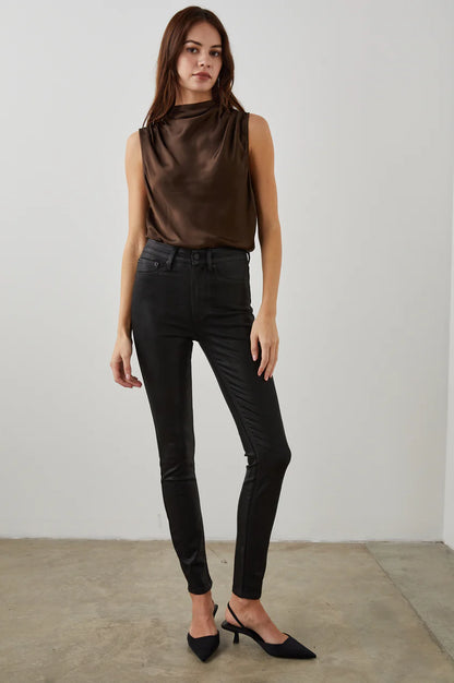 LARCHMONT SKINNY COATED NOIR