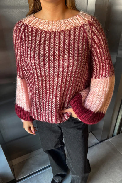 LIANA KNIT SWEATER RUST BLUSH COMBO