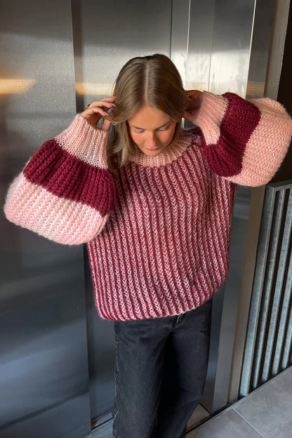 LIANA KNIT SWEATER RUST BLUSH COMBO