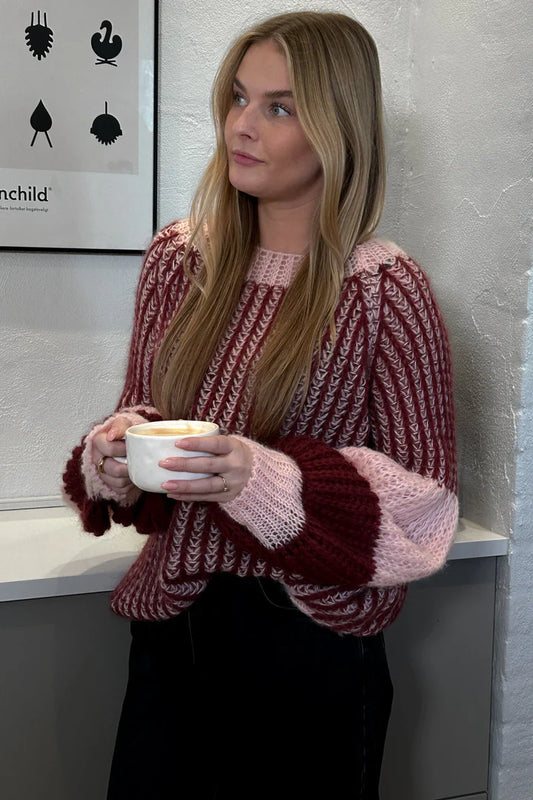 LIANA KNIT SWEATER RUST BLUSH COMBO