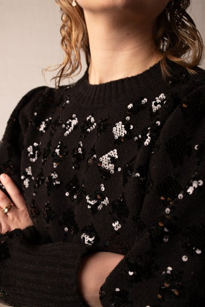 PARIS SEQUIN KNIT BLACK