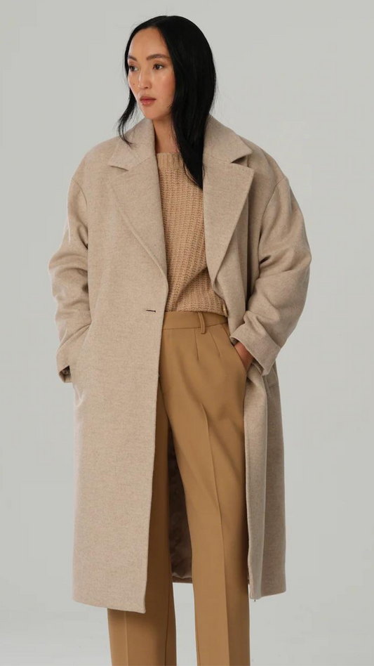 CASHMERE COAT W FIDEN CHAMPAGNE BEIGE