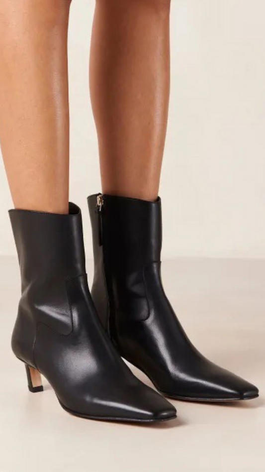 Nash Black Leather Ankle Boots