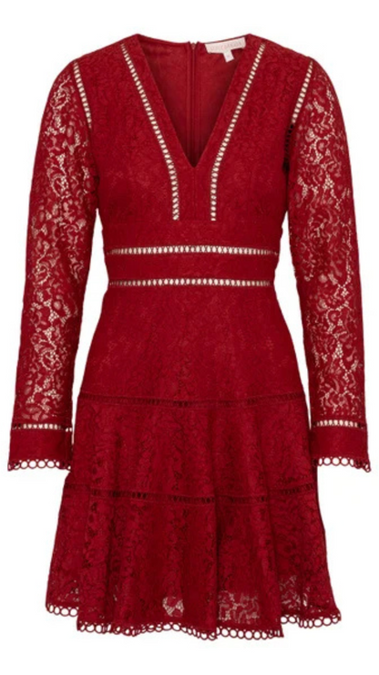 ELLIE MINI DRESS RED LACE