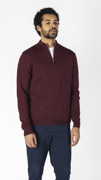 GARDA ZIP NECK BURGUNDY