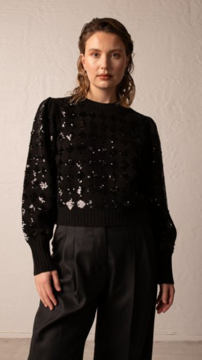 PARIS SEQUIN KNIT BLACK