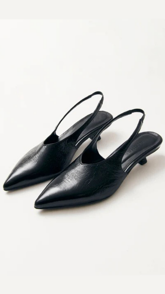 EROS BLACK LEATHER MULES