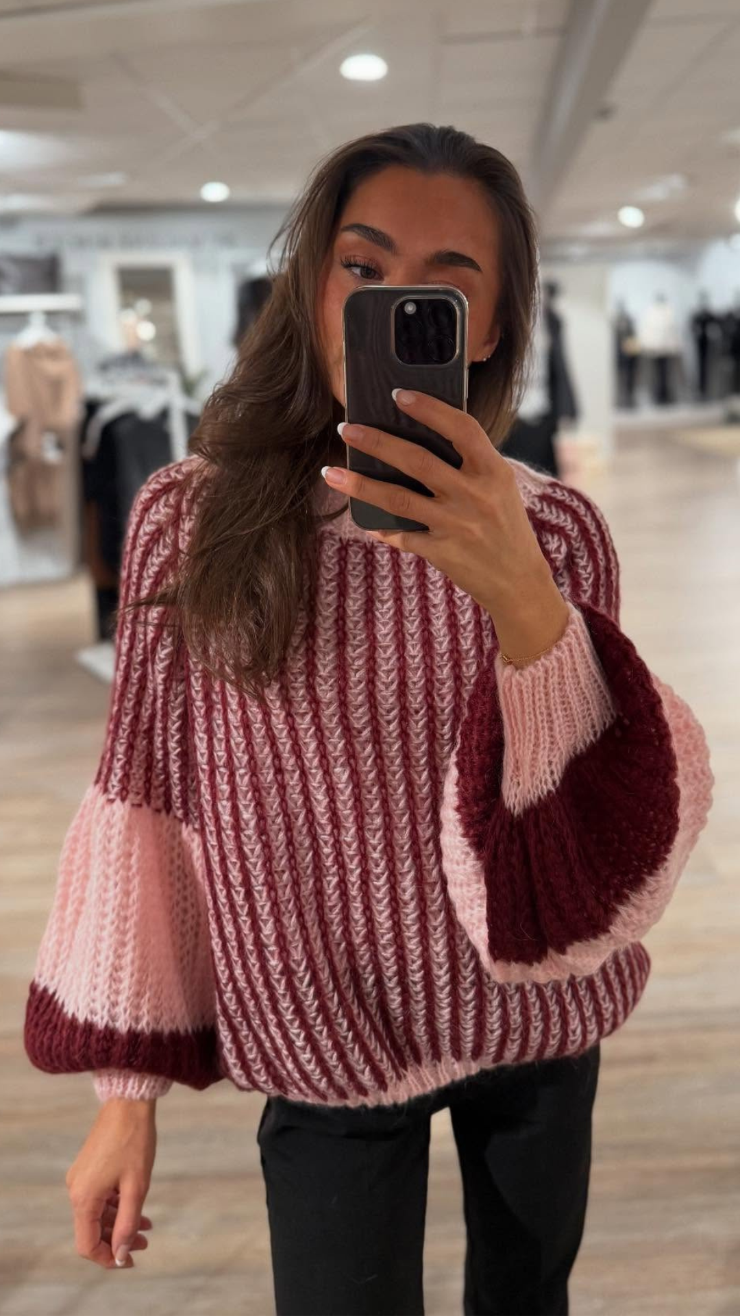 LIANA KNIT SWEATER RUST BLUSH COMBO