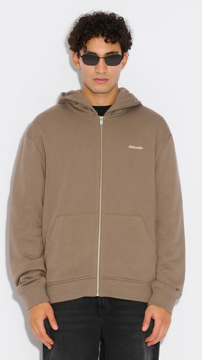 M REGULAR LIGHT ZIP HOODIE TAUPE