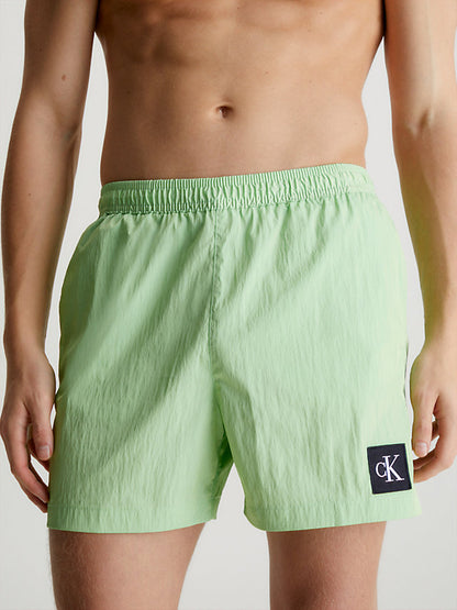 NYLON MEDIUM DRAWSTRING BADESHORTS LIME