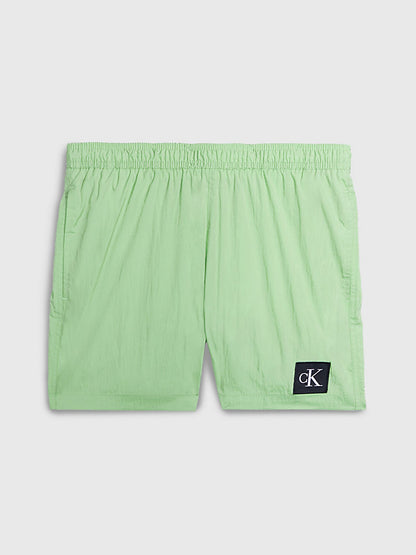 NYLON MEDIUM DRAWSTRING BADESHORTS LIME